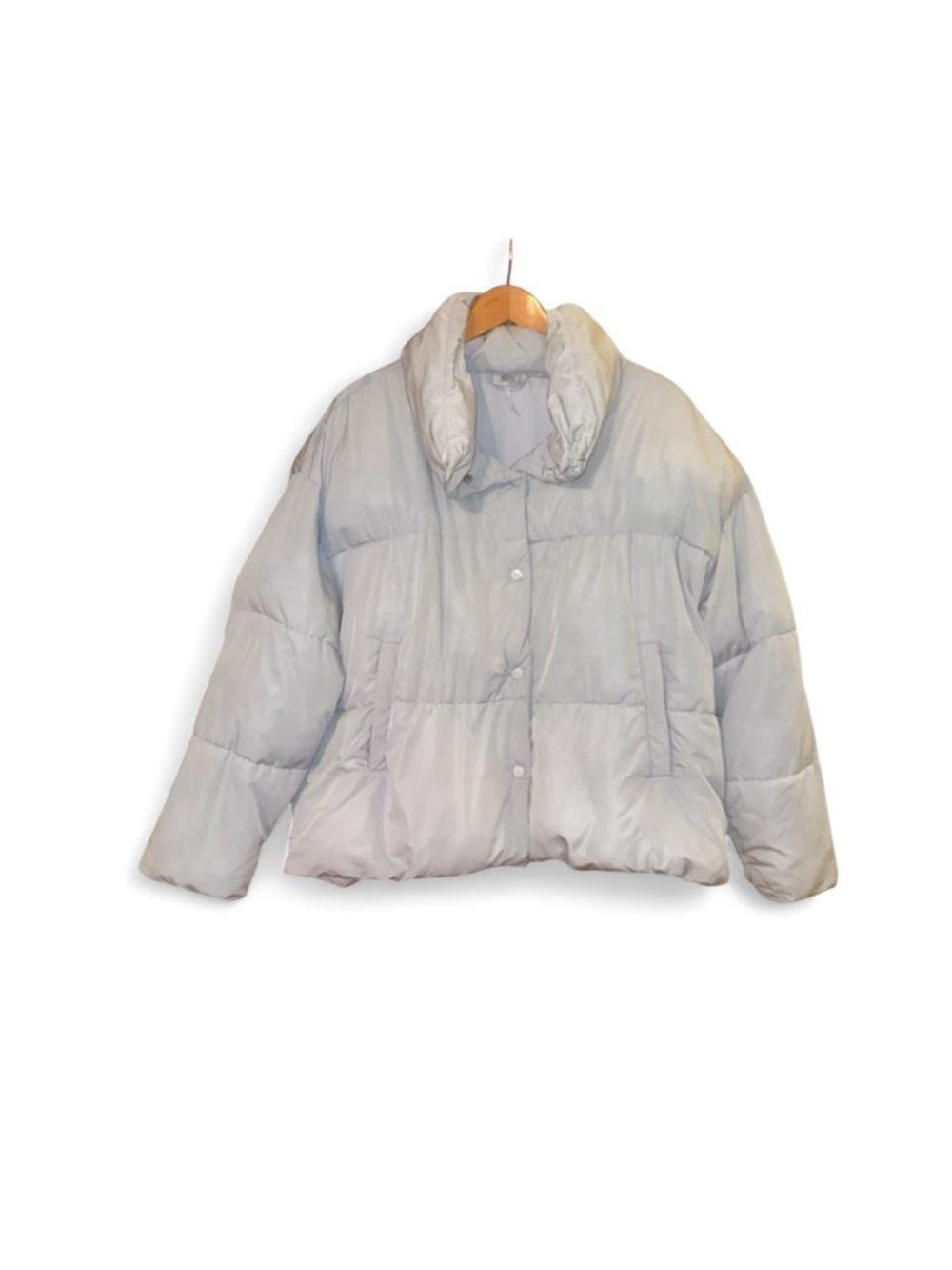 Free People Weekender Puffer Coat Jacket Insulated Oversized L Large Ice Blue